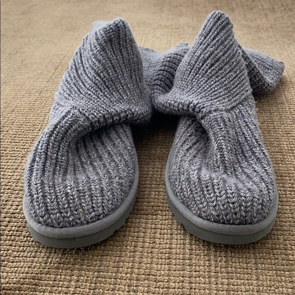 Ugg Women’s Classic Cardy Grey Knit Sweater Boots - Picture 8 of 8